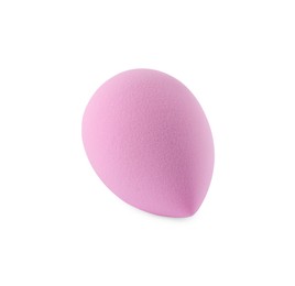 One pink makeup sponge isolated on white