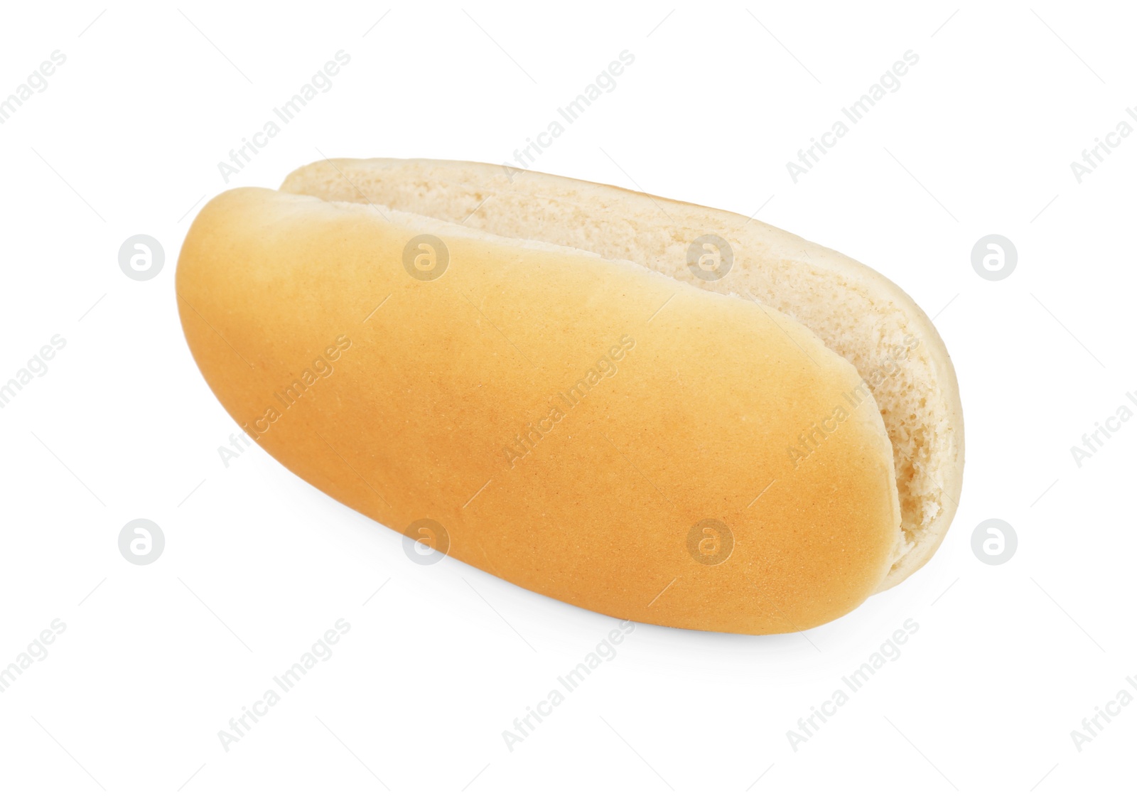 Photo of One fresh hot dog bun isolated on white