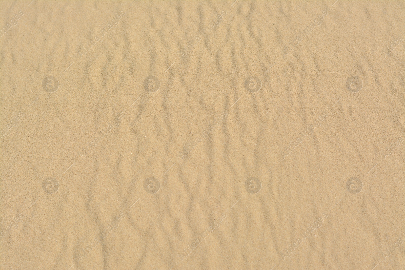 Photo of Beautiful dry beach sand as background, above view