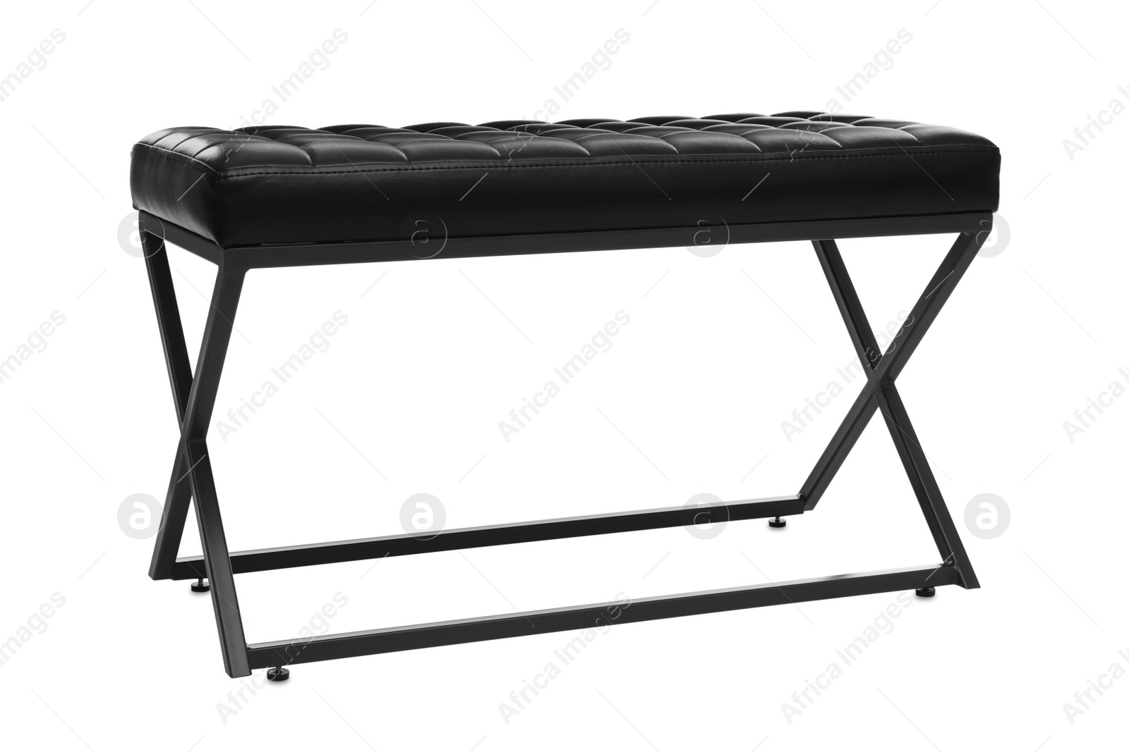 Photo of Stylish bench on white background. Interior element