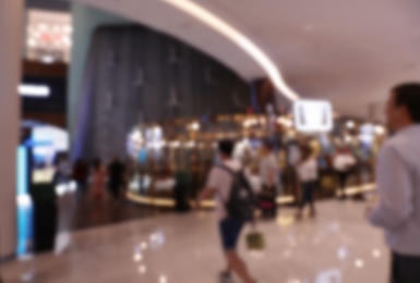 DUBAI, UNITED ARAB EMIRATES - NOVEMBER 04, 2018: Interior of luxury shopping mall, blurred view