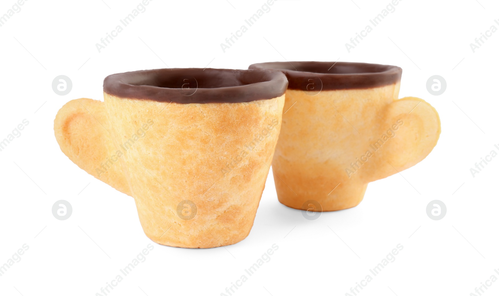 Photo of Edible espresso cookie cups isolated on white