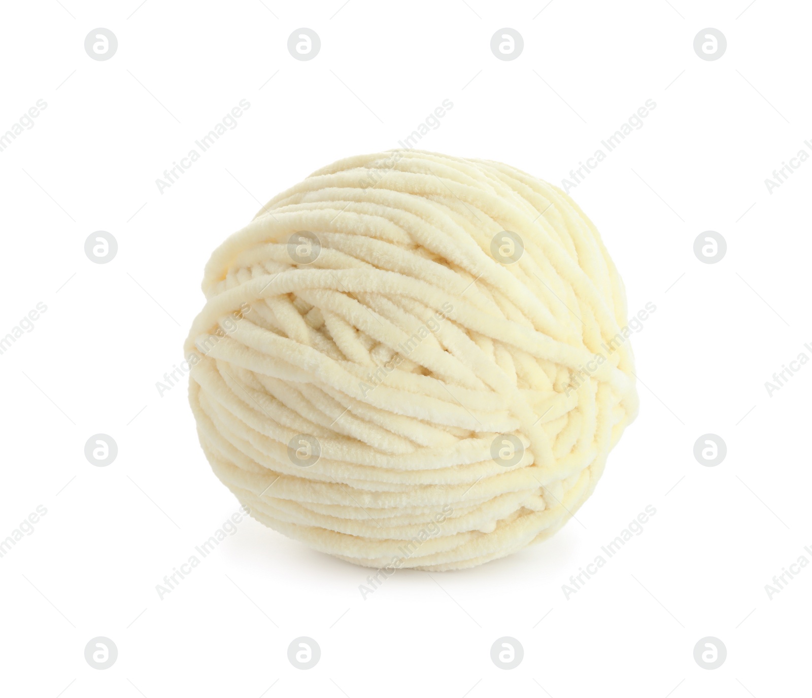 Photo of Soft light woolen yarn isolated on white