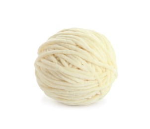 Soft light woolen yarn isolated on white