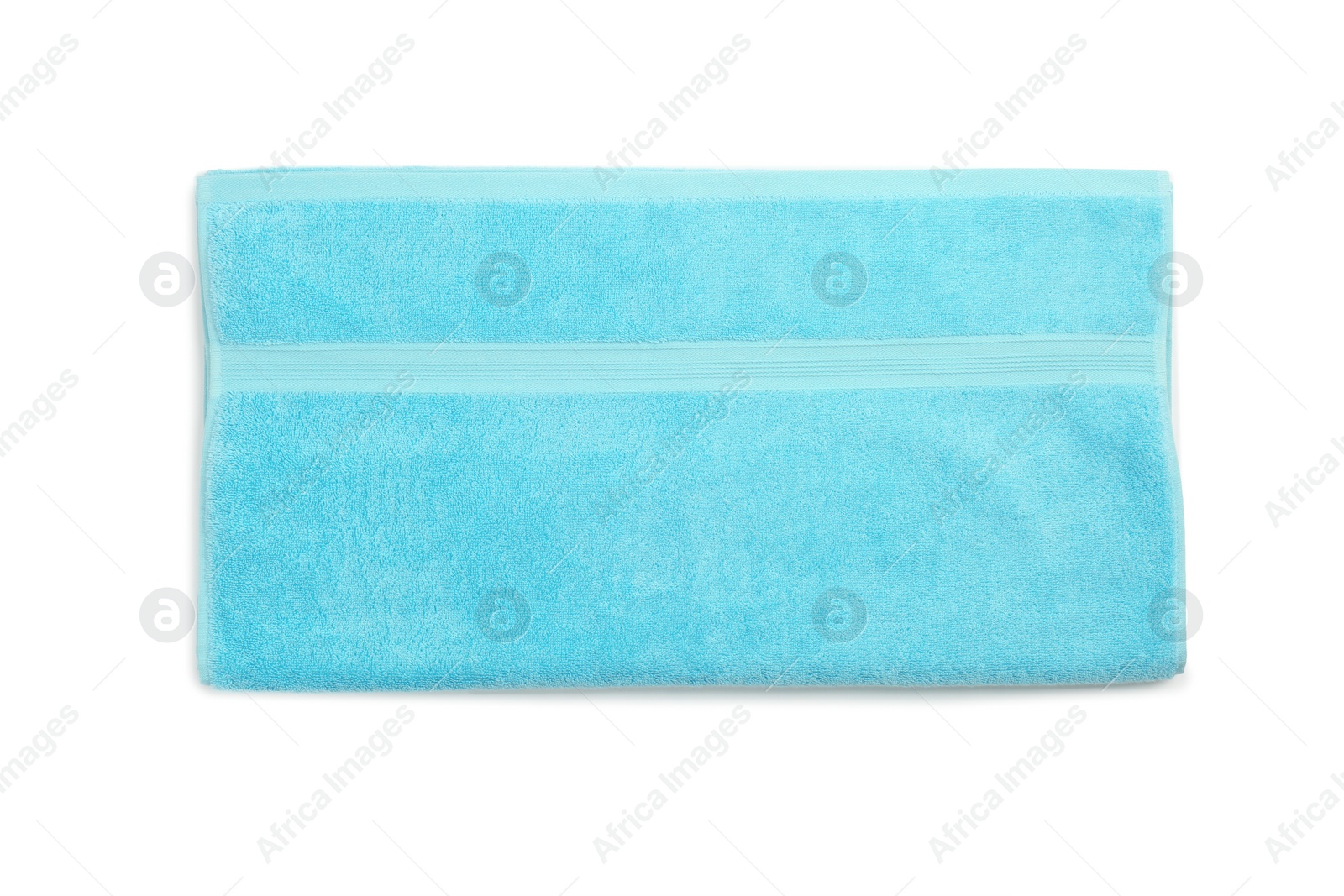 Photo of Clean soft towel on white background