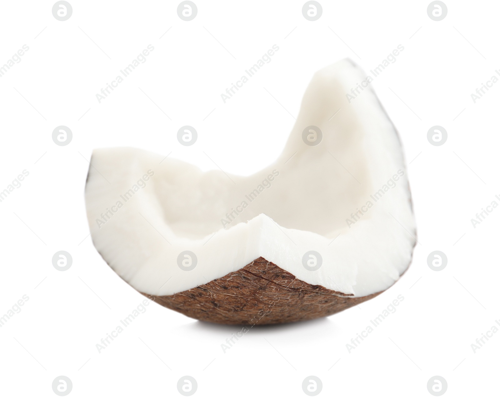 Photo of Piece of ripe coconut isolated on white