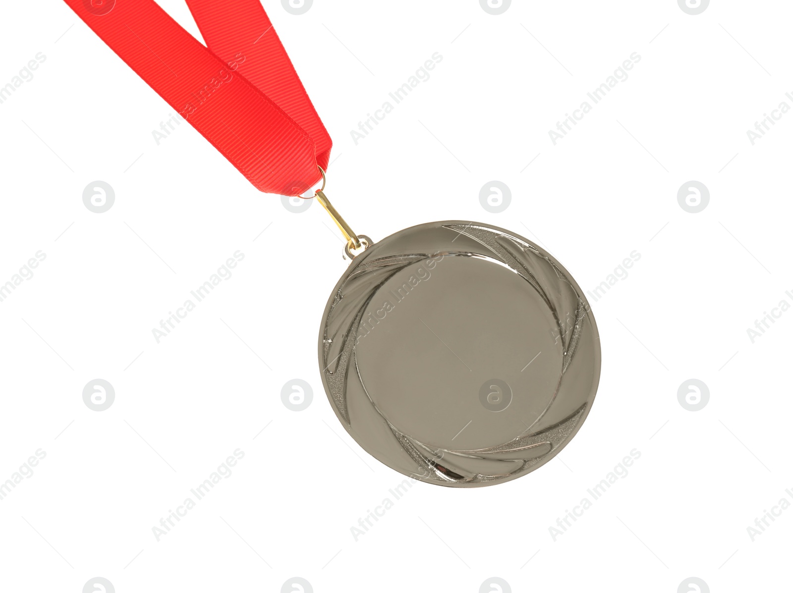 Photo of Silver medal isolated on white. Space for design