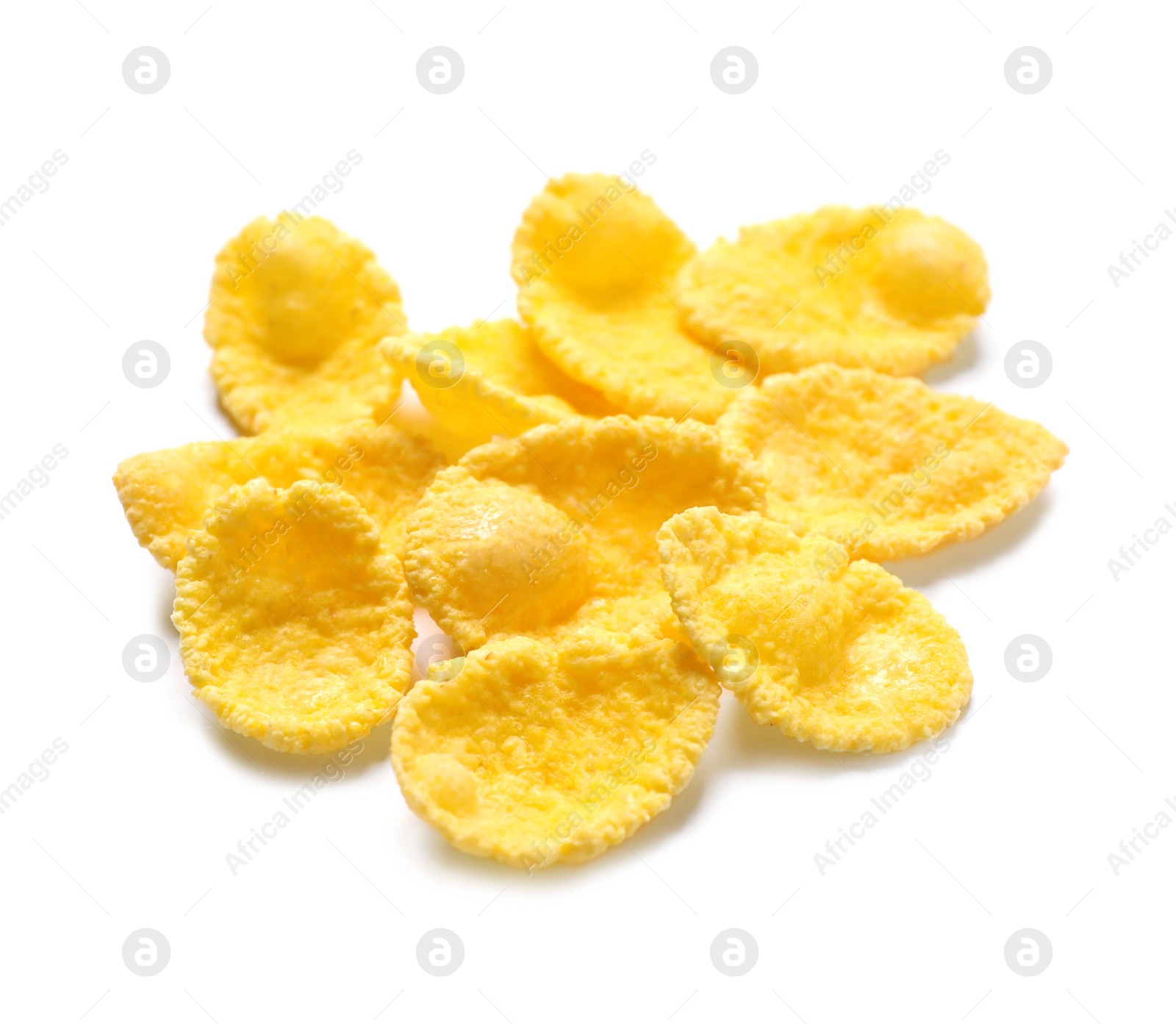 Photo of Tasty crispy corn flakes isolated on white