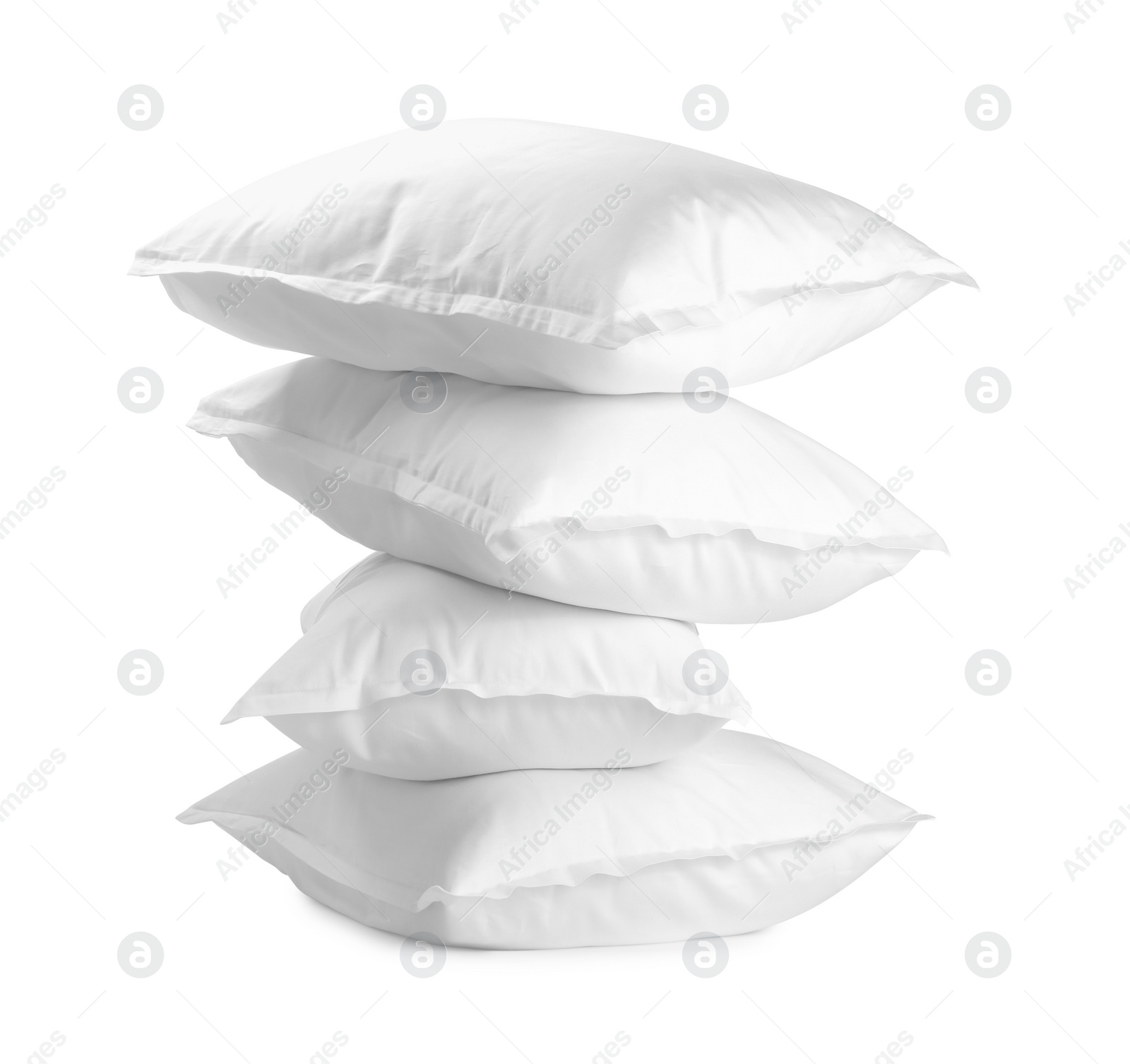 Photo of Stack of soft pillows isolated on white