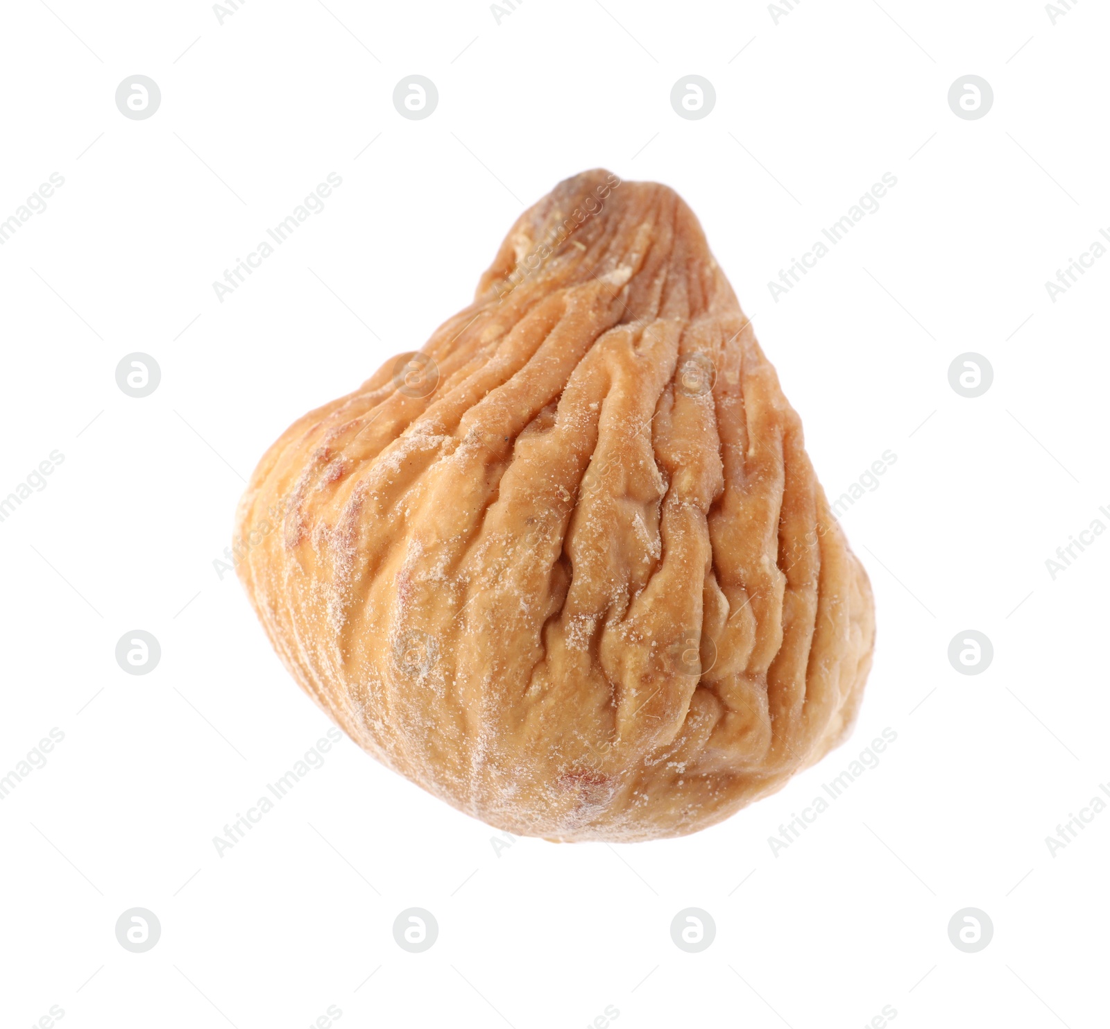 Photo of One tasty dried fig isolated on white