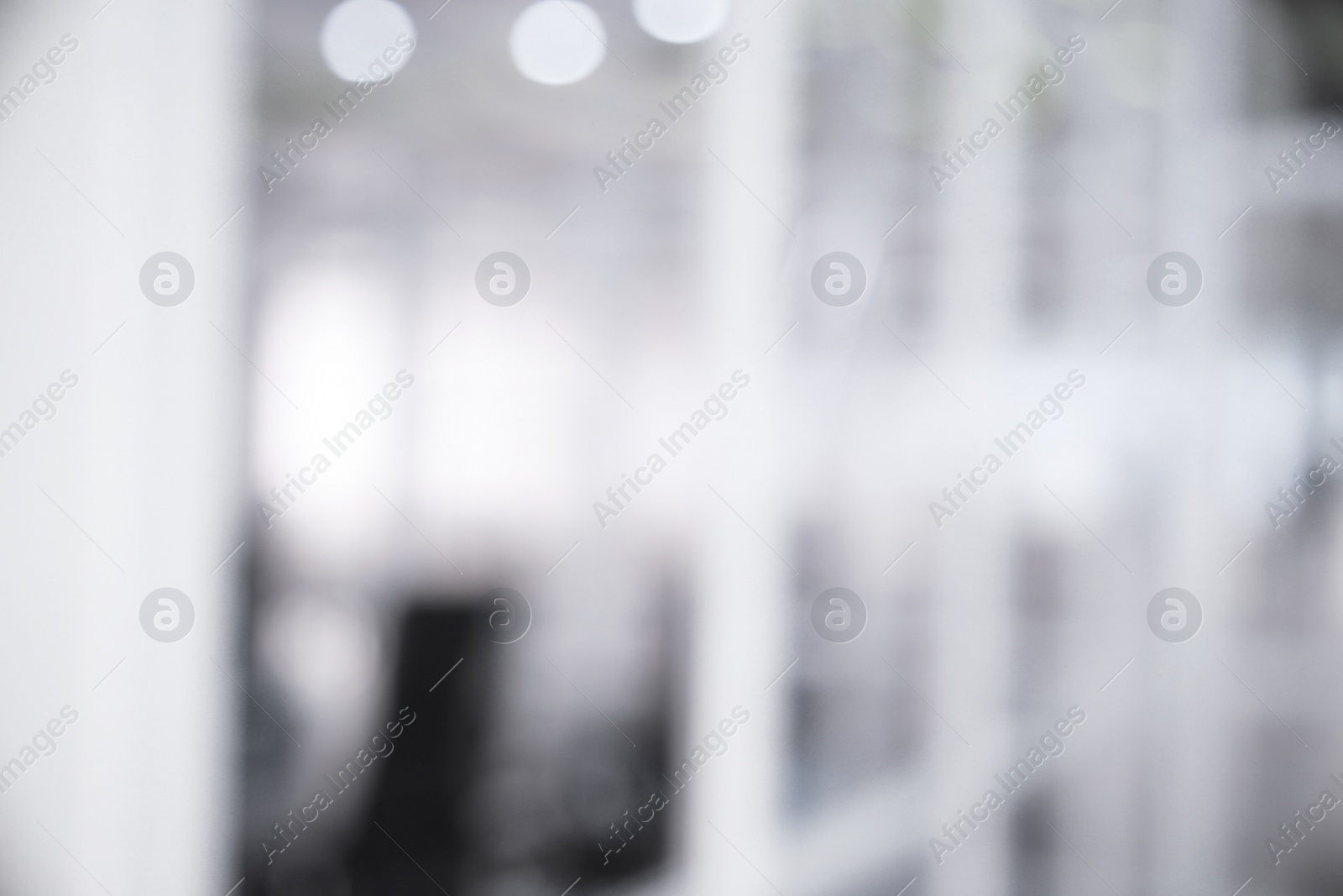 Image of Office interior. Blurred view of comfortable workspace