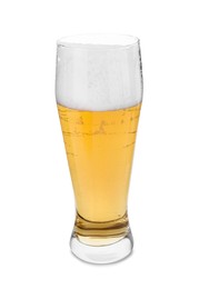 Photo of Full glass of beer isolated on white