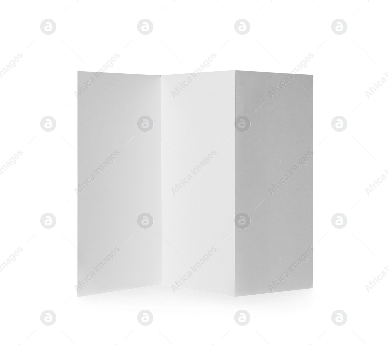 Photo of Blank brochure on white background. Mock up for design