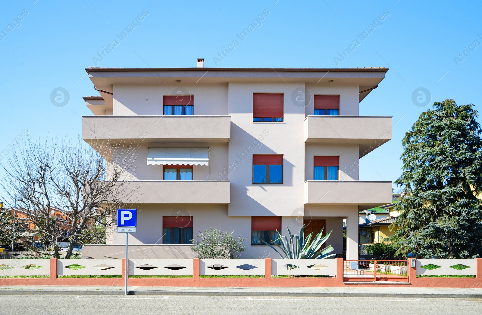 Photo of Beautiful view of stylish building on sunny day