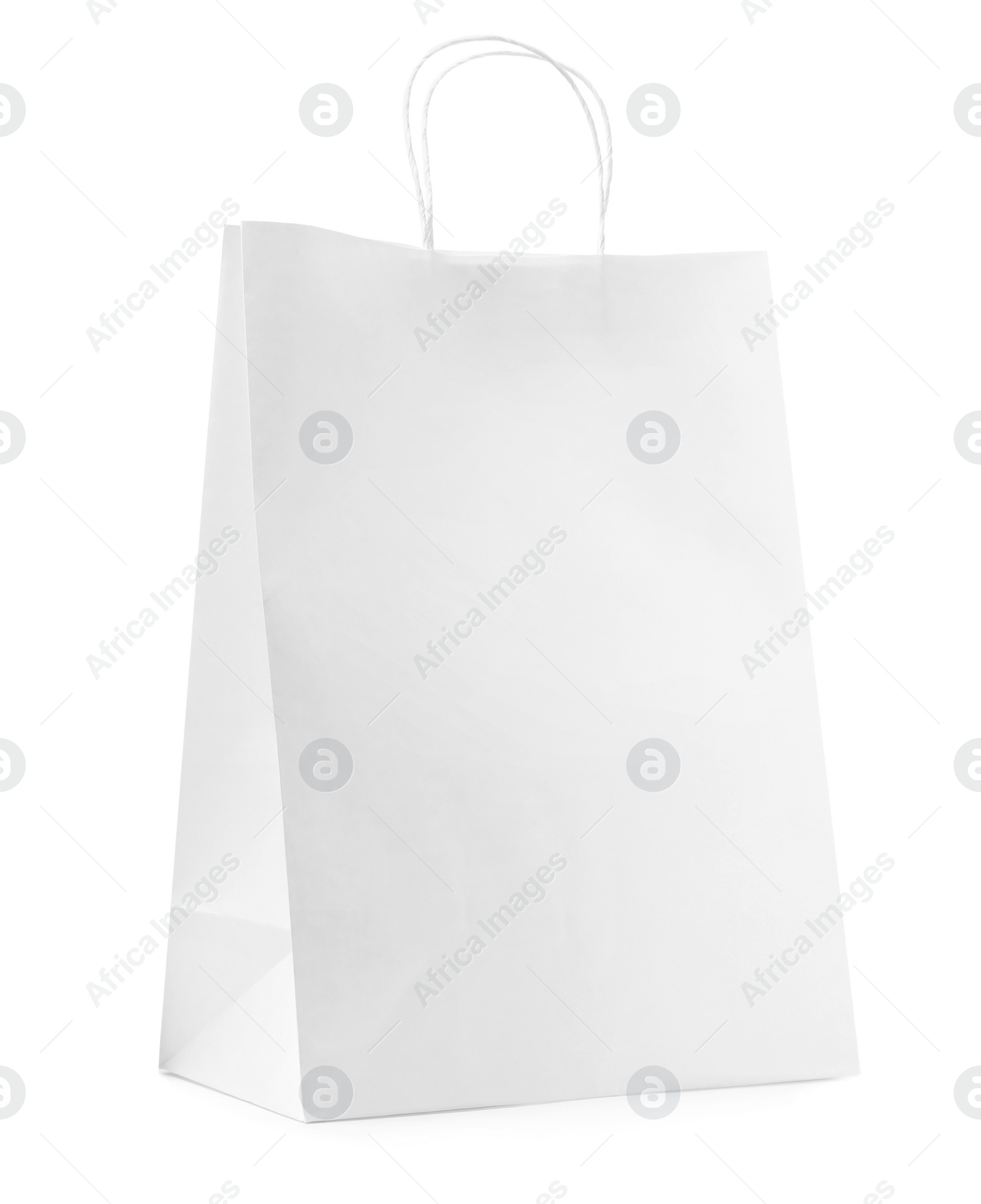 Photo of Empty shopping paper bag isolated on white