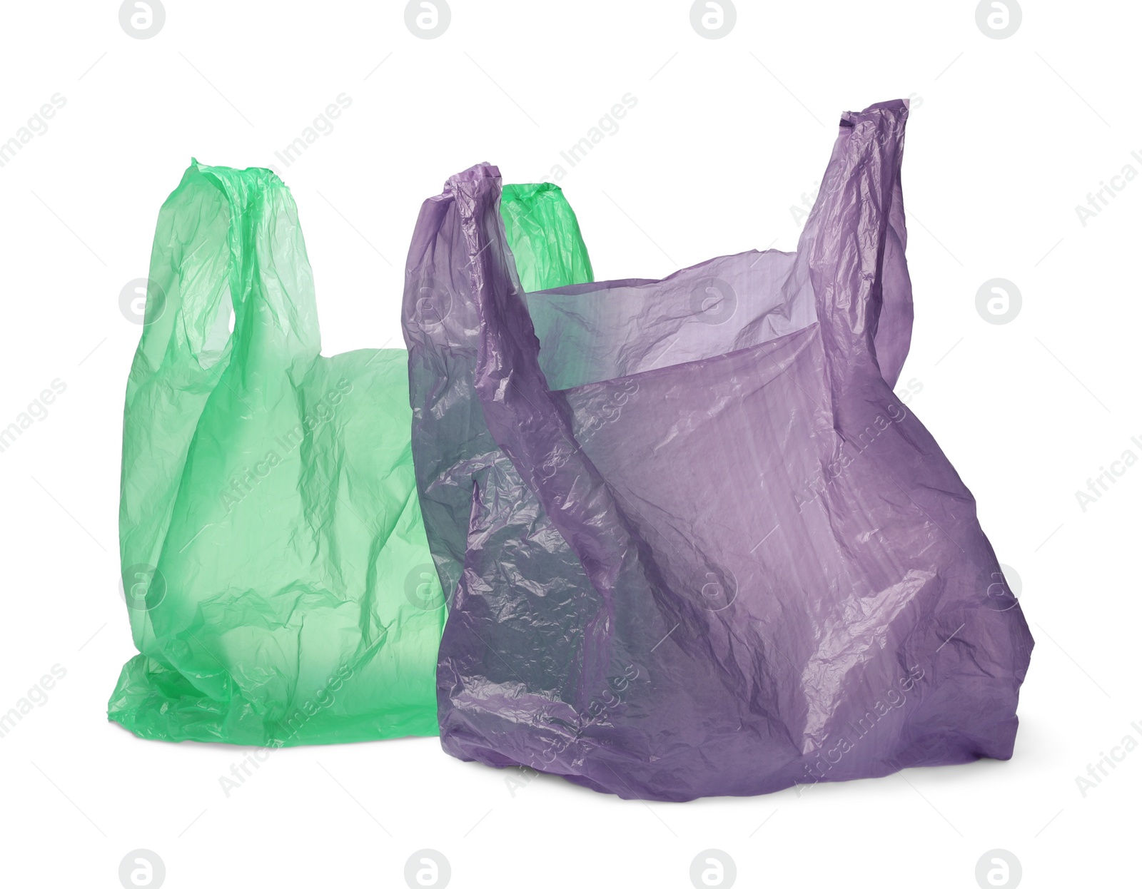 Photo of Two different plastic bags isolated on white