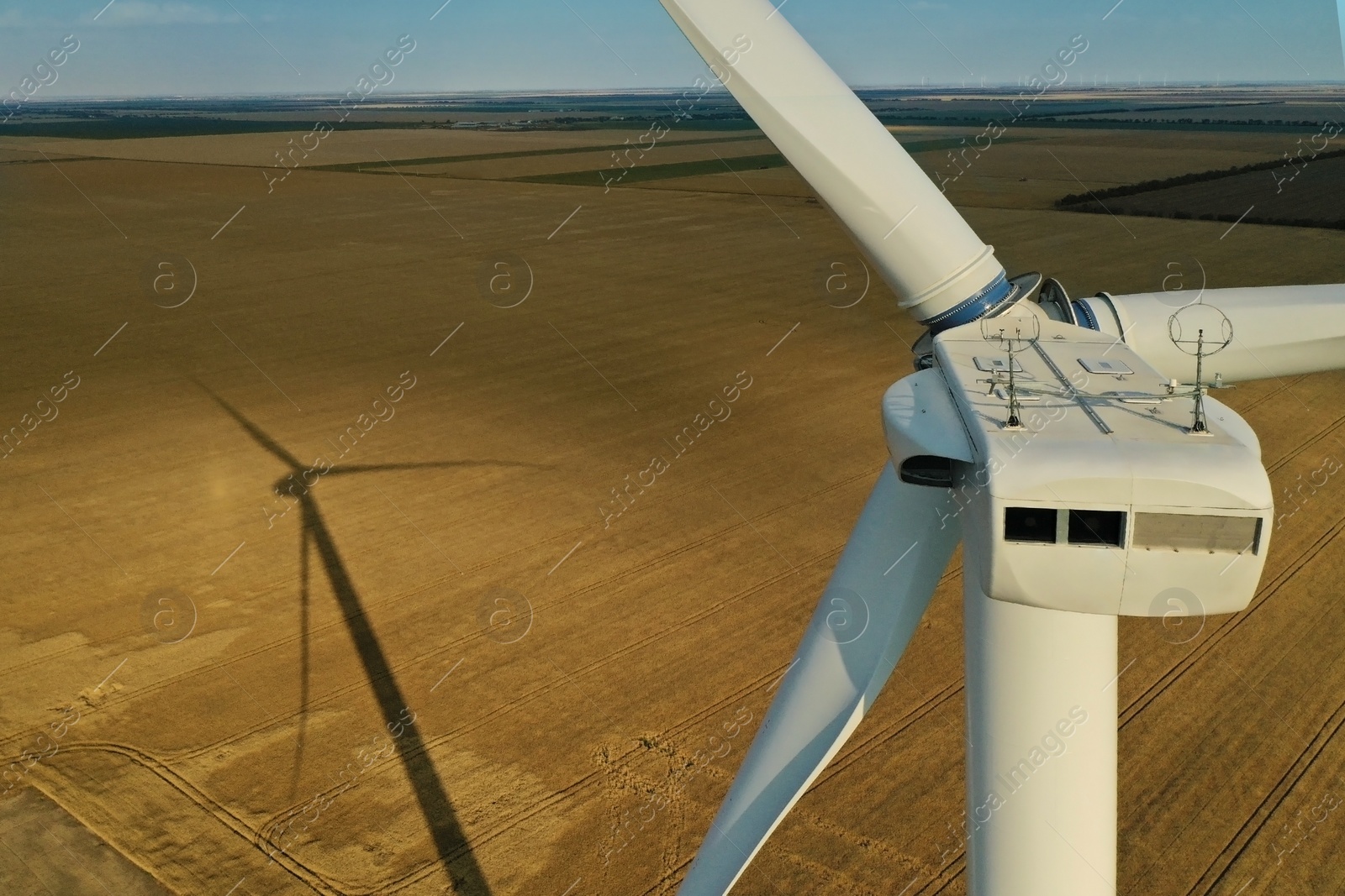 Image of Modern wind turbine, closeup. Alternative energy source