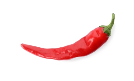 Red hot chili pepper on white background