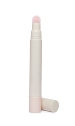 One stick of skin concealer isolated on white