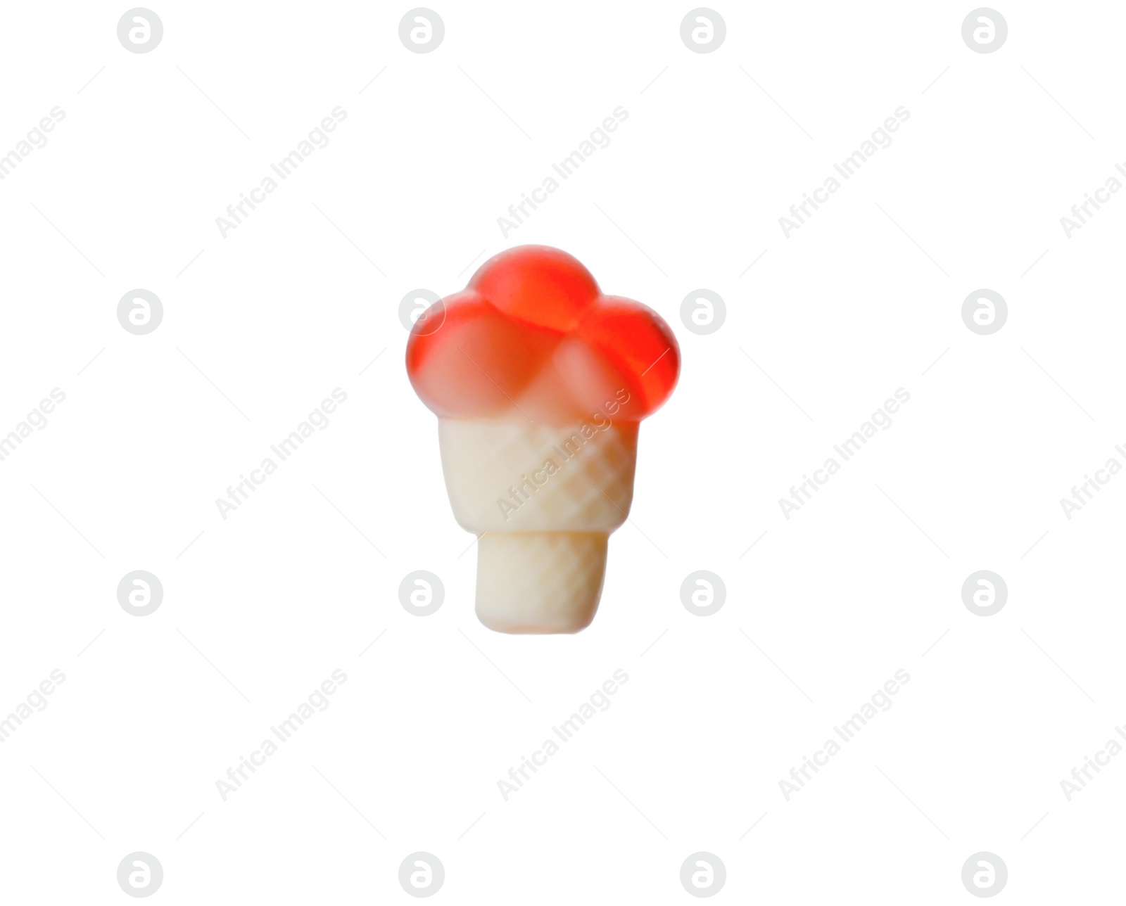 Photo of Tasty jelly candy in shape of ice cream isolated on white