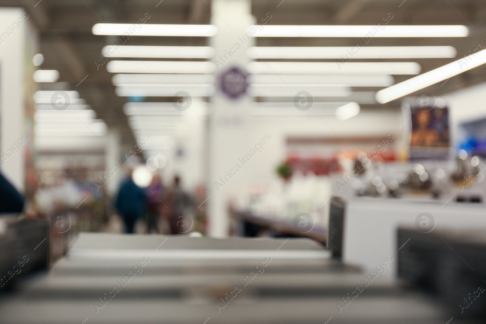 Photo of Blurred view of shopping mall interior. Bokeh effect