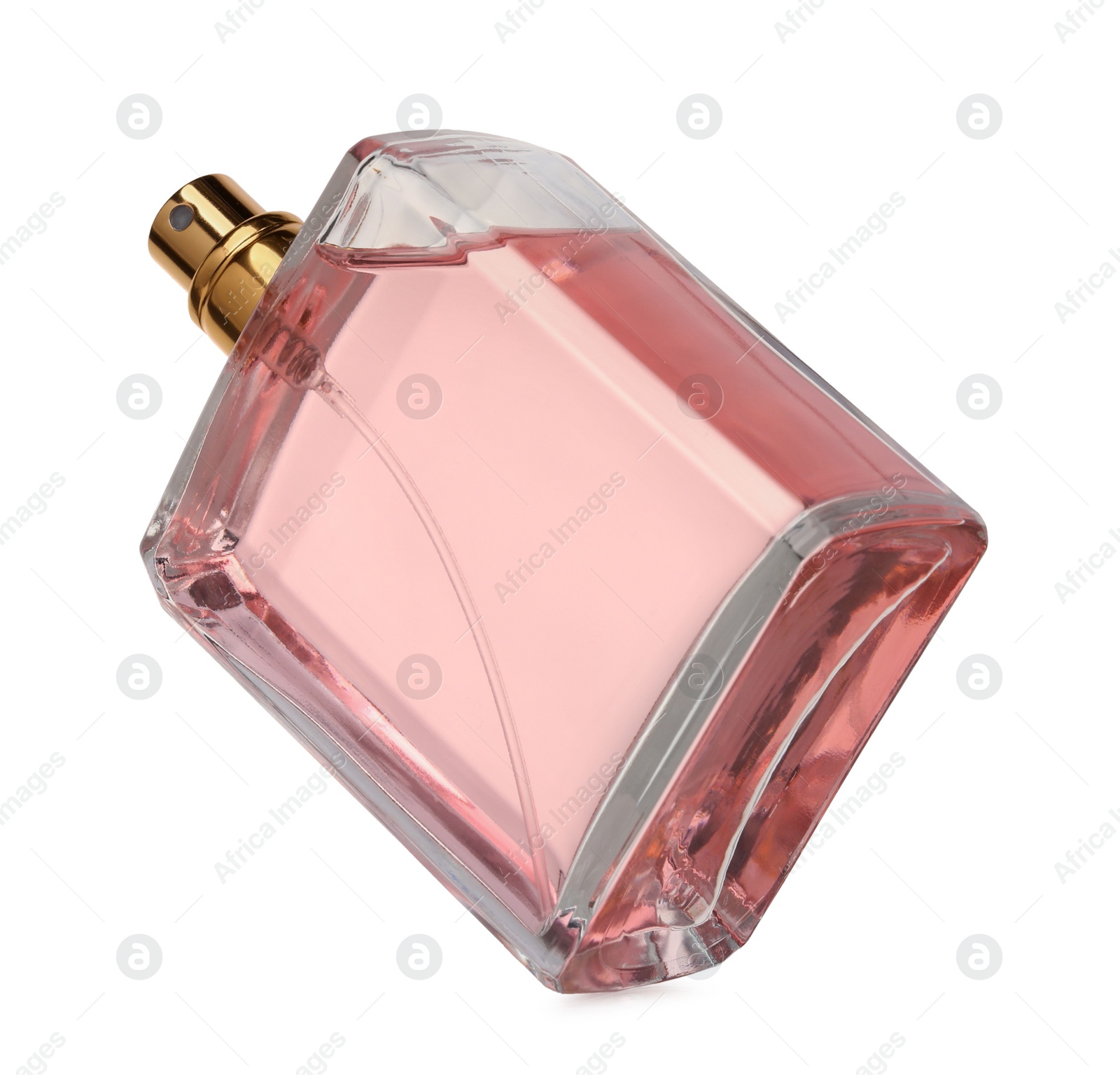 Photo of Luxury women`s perfume in bottle isolated on white