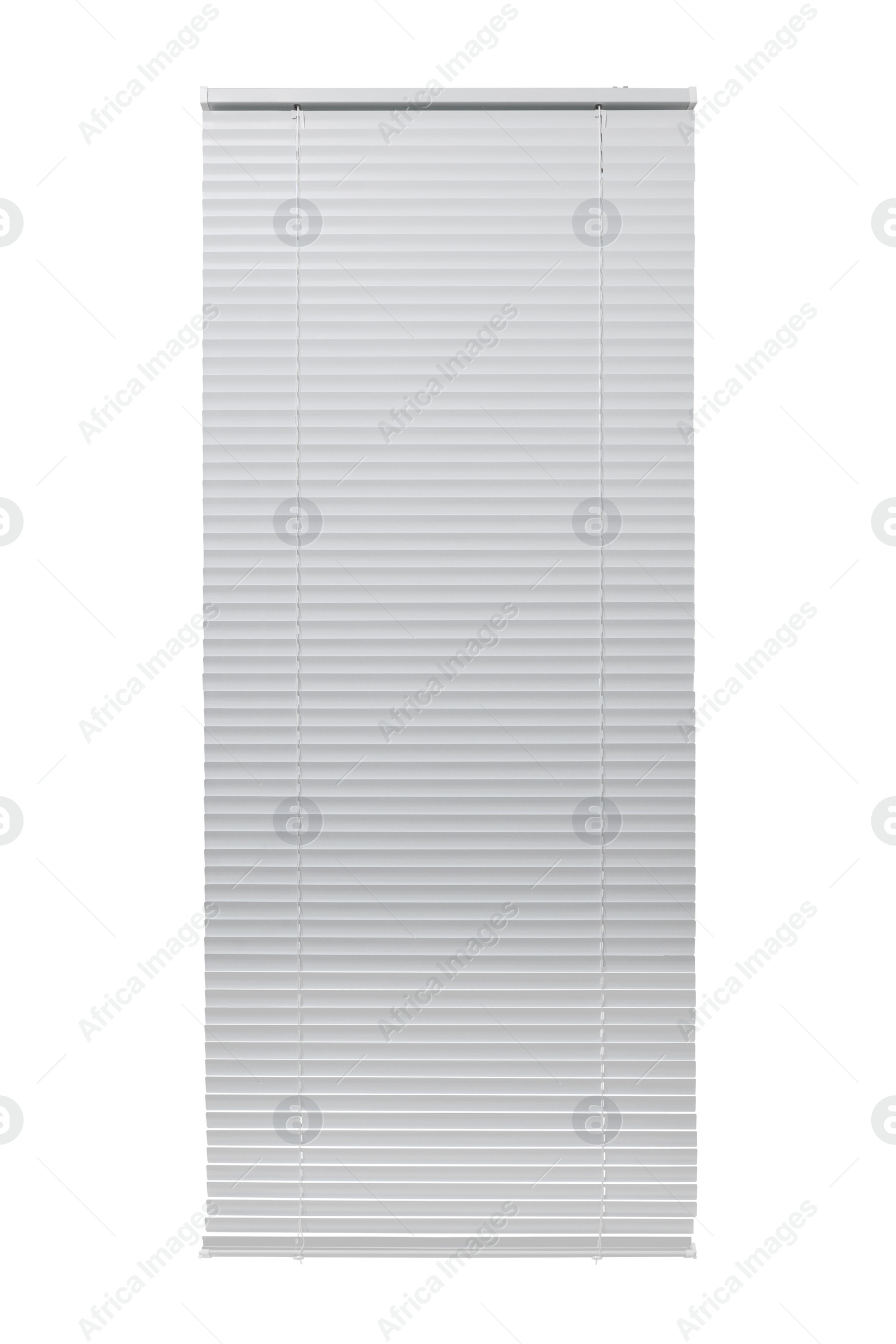 Image of Stylish horizontal window blinds on white background