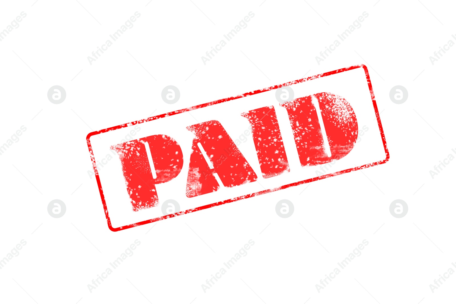 Image of Red stamp with word PAID on white background