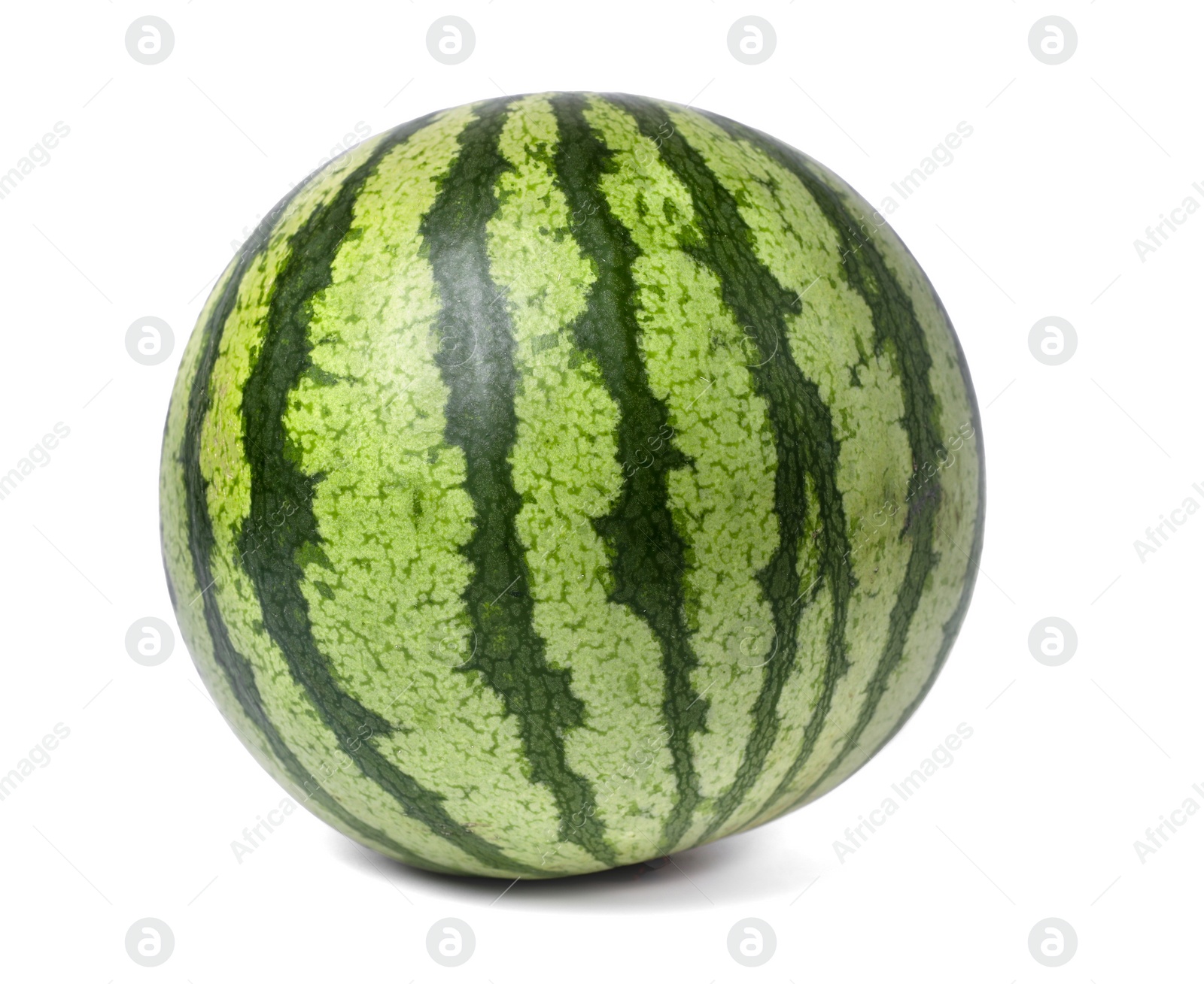 Photo of One whole ripe watermelon isolated on white