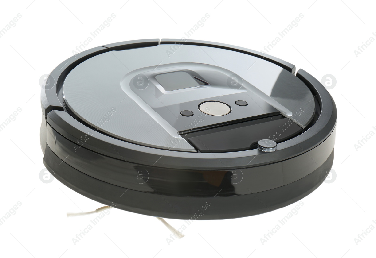 Photo of Modern robotic vacuum cleaner isolated on white