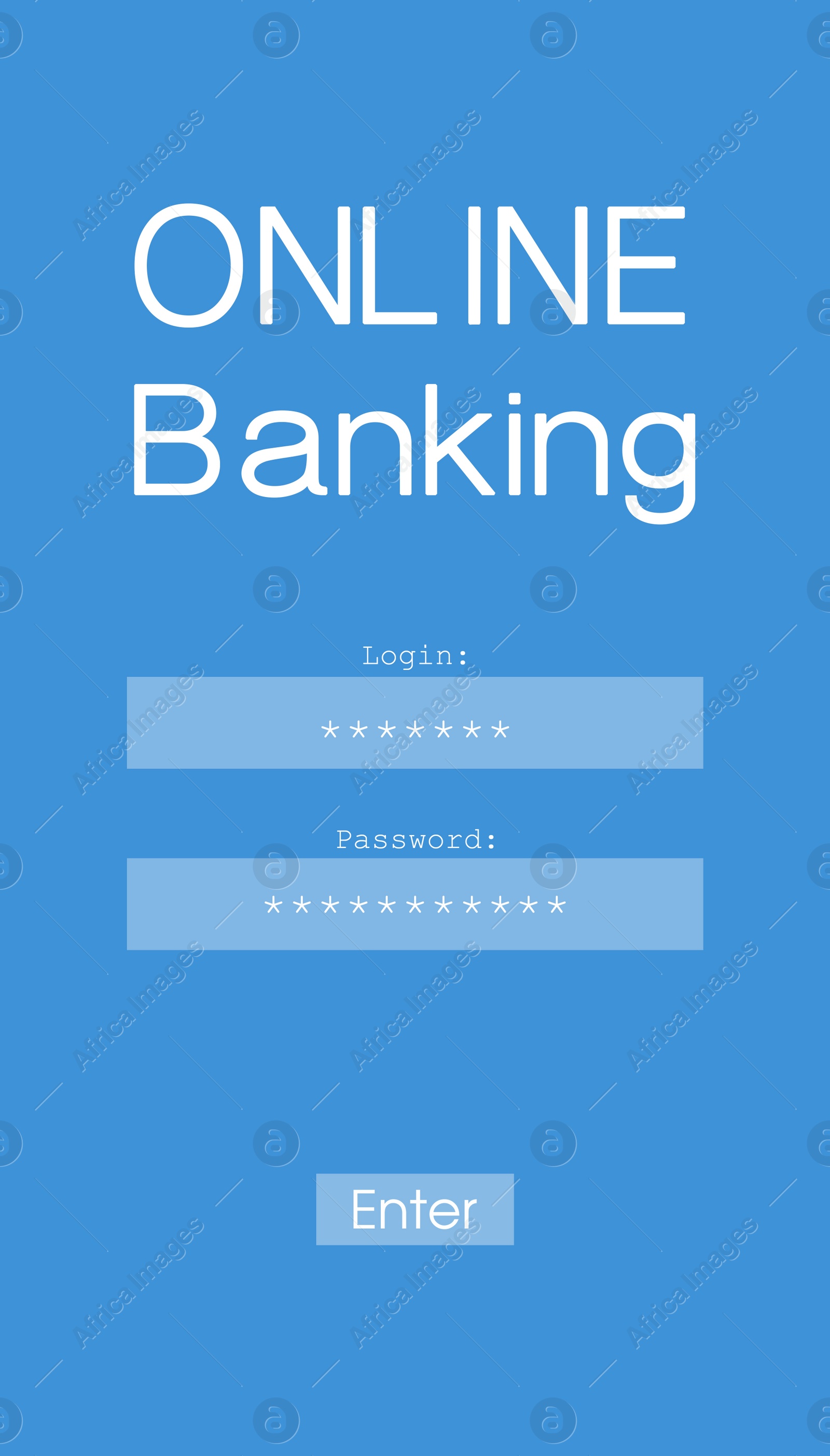 Illustration of Design of online banking application for devices. Illustration