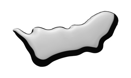 Photo of Black glossy oil blob isolated on white