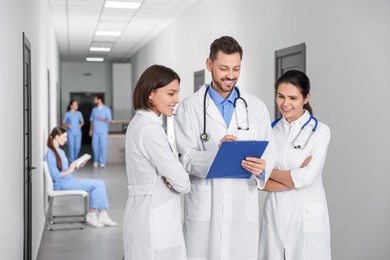 Photo of Teammedical students in college hallway