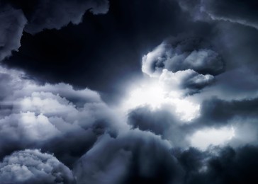 Beautiful view of sky covered with grey thunderclouds