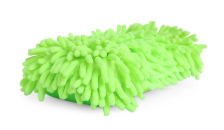 Green car wash mitt isolated on white