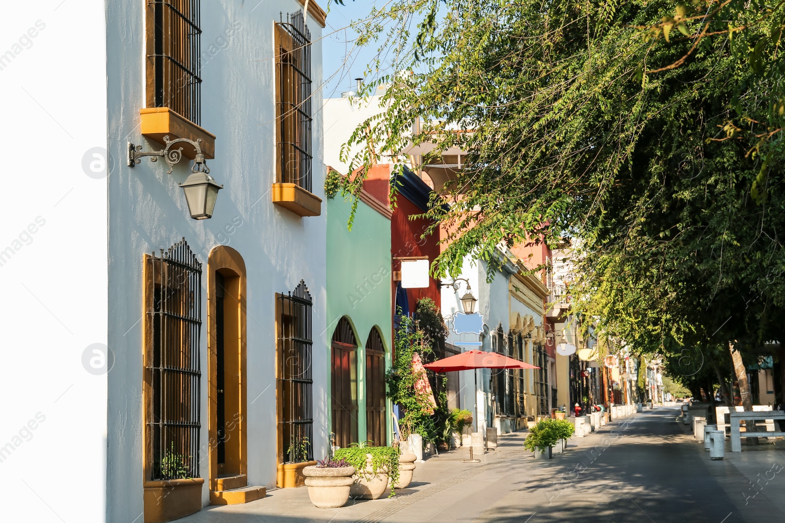 Photo of Beautiful view of city street with elegant architecture