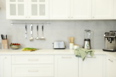 Blurred view of modern kitchen. Interior design