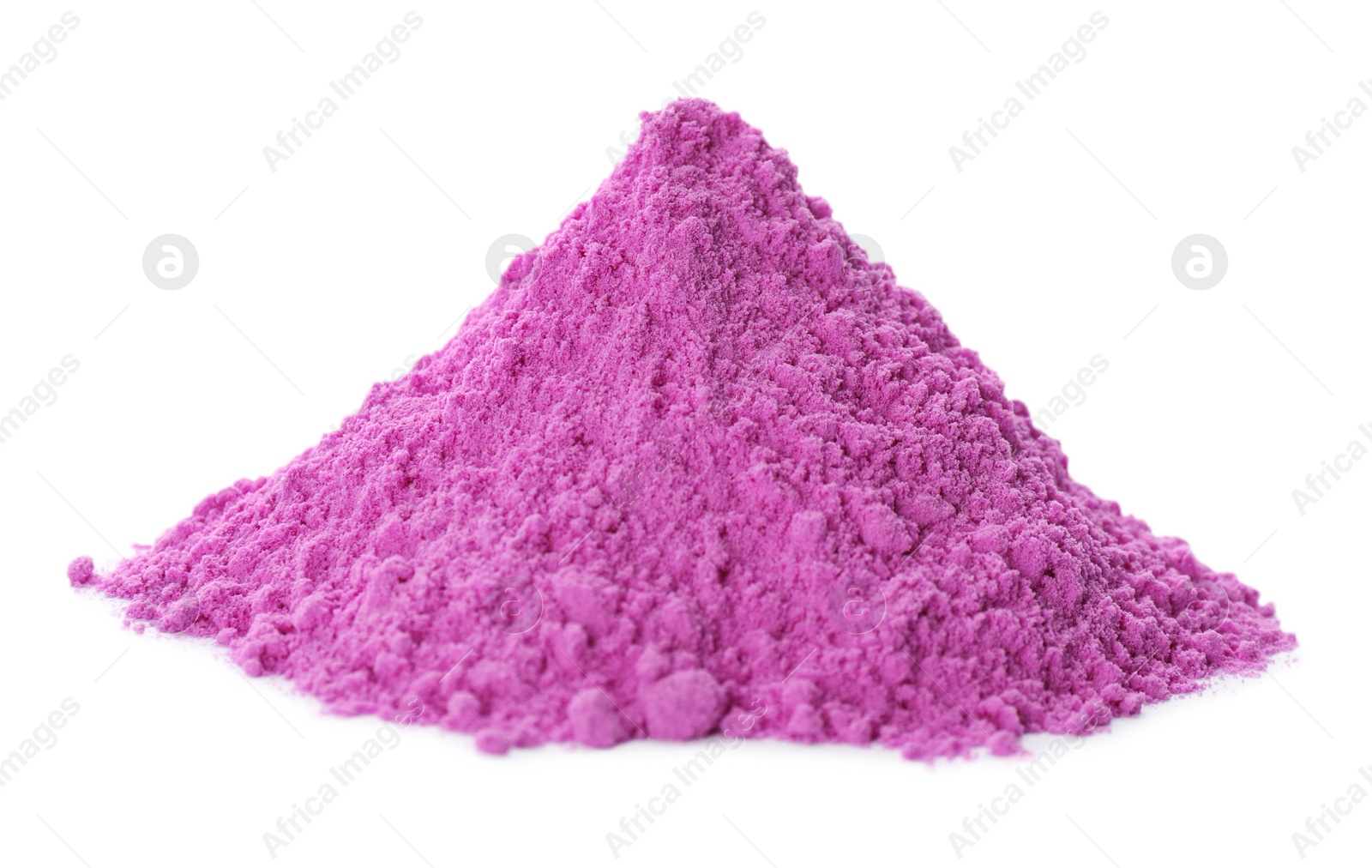 Photo of Purple powder dye on white background. Holi festival