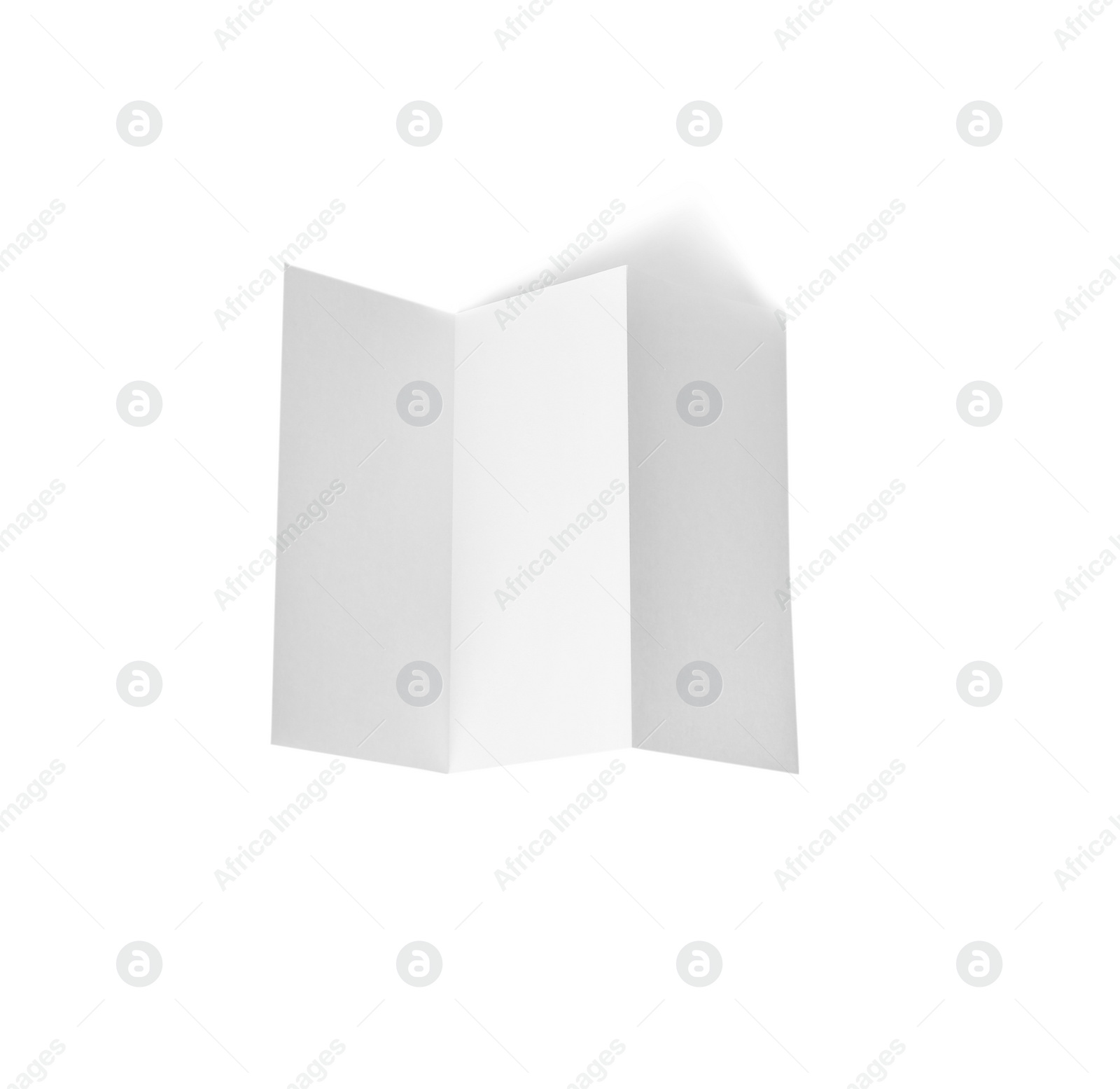 Photo of Blank brochure on white background, top view. Mock up for design