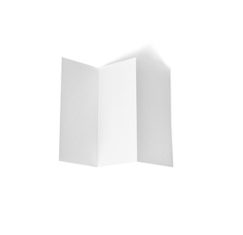 Blank brochure on white background, top view. Mock up for design