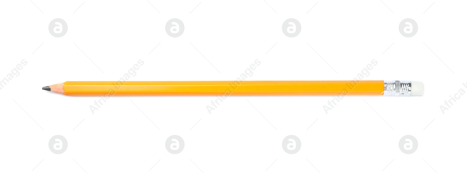 Photo of Pencil on white background. School stationery