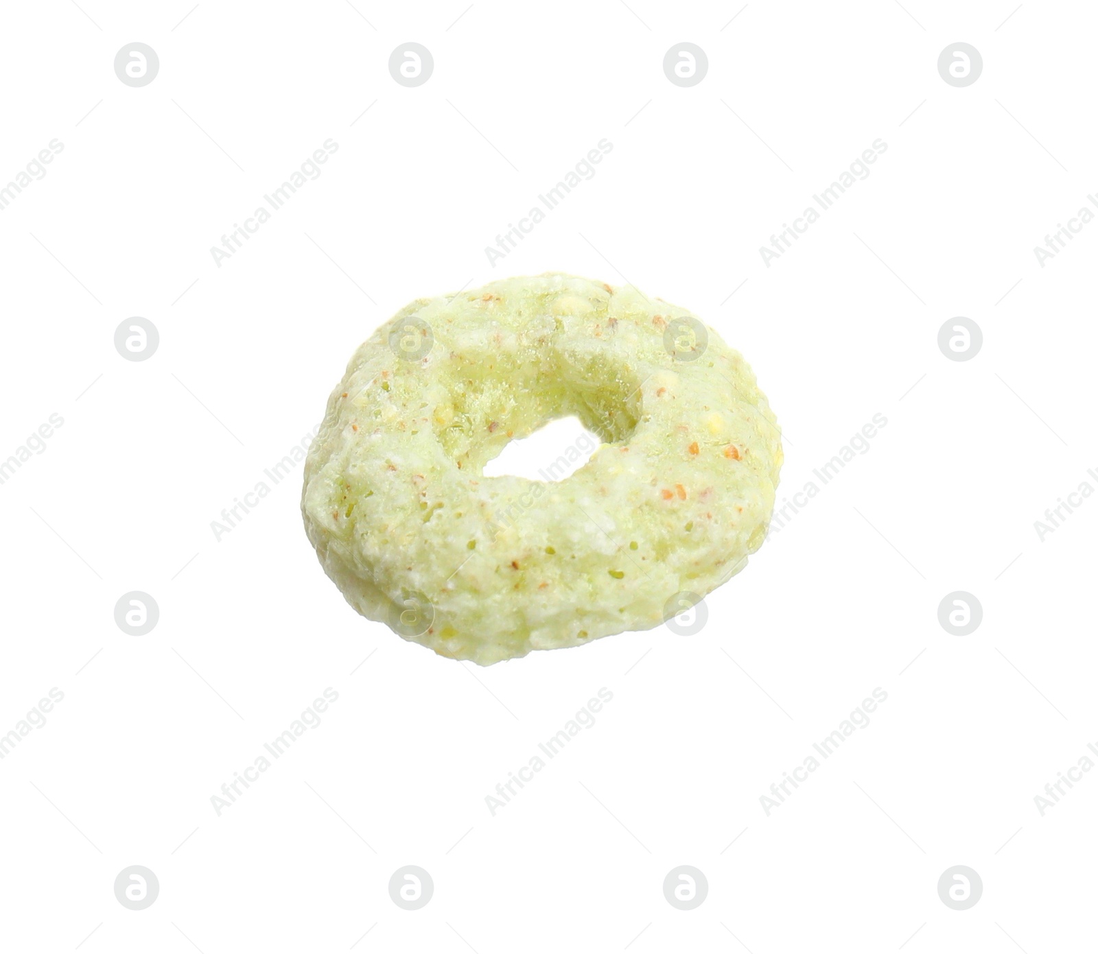 Photo of One tasty cereal ring isolated on white