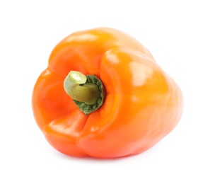 Ripe orange bell pepper isolated on white