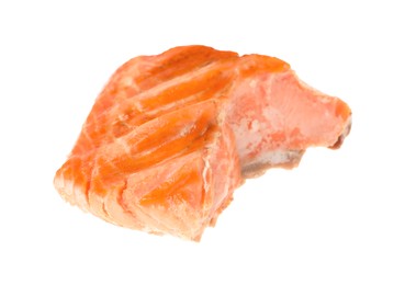 Photo of Piece of tasty grilled salmon isolated on white