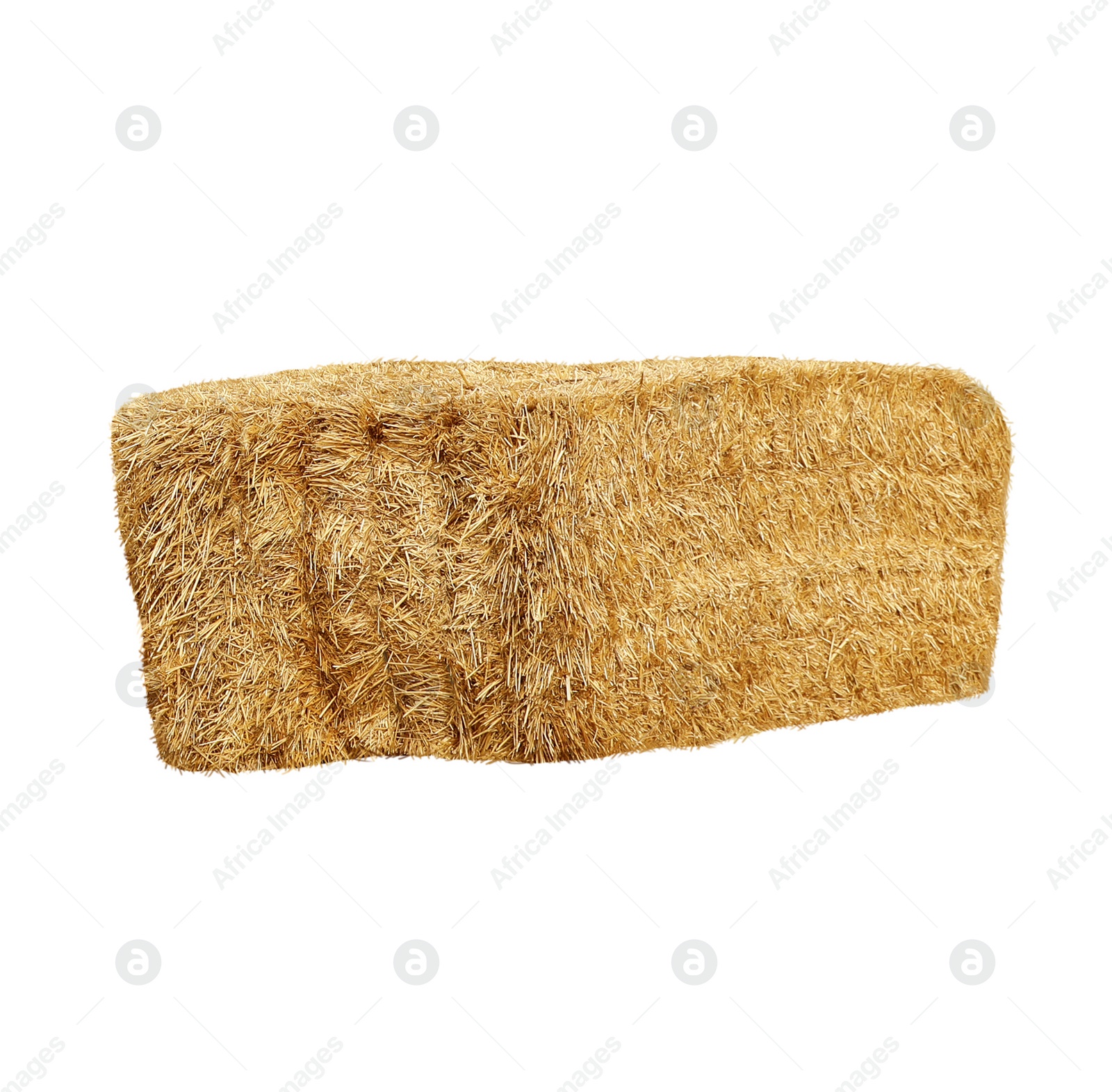 Image of Dried hay bales isolated on white. Agriculture industry