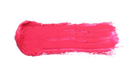 Photo of Swatch of lipstick isolated on white, top view