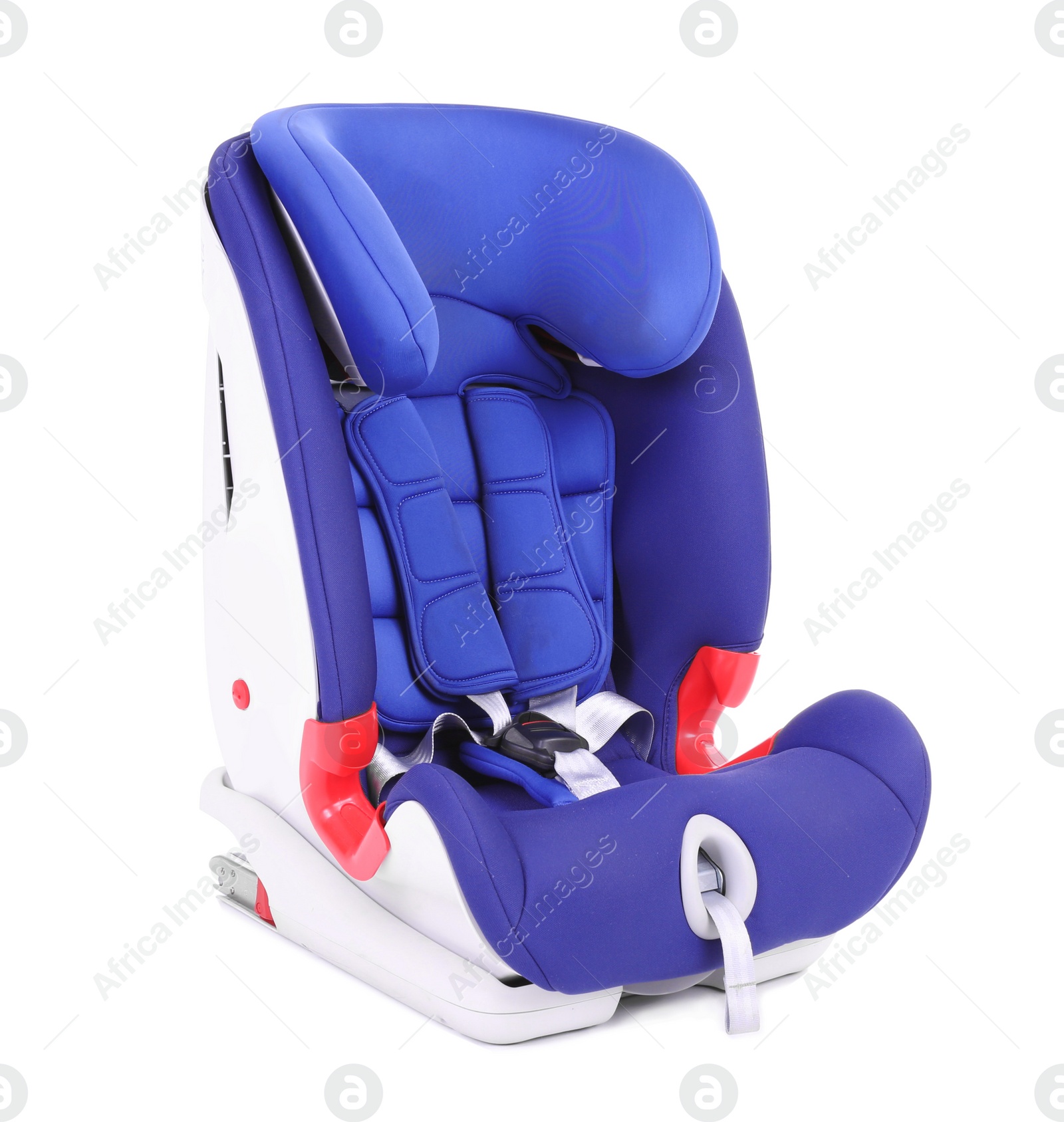 Photo of Car safety seat for child on white background