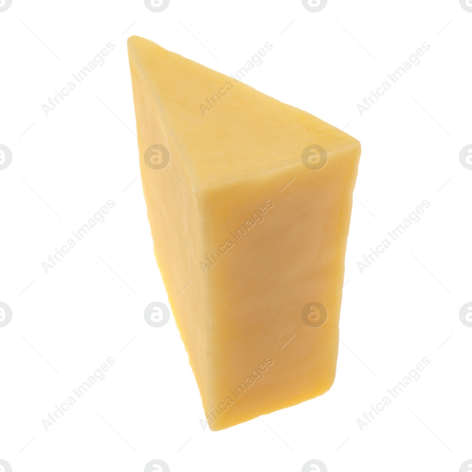 Photo of Piece of tasty cheese isolated on white