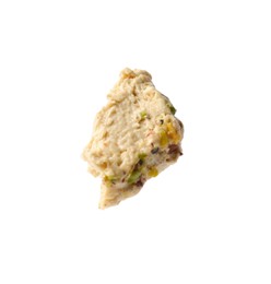 Photo of Piece of tasty pistachio halva isolated on white