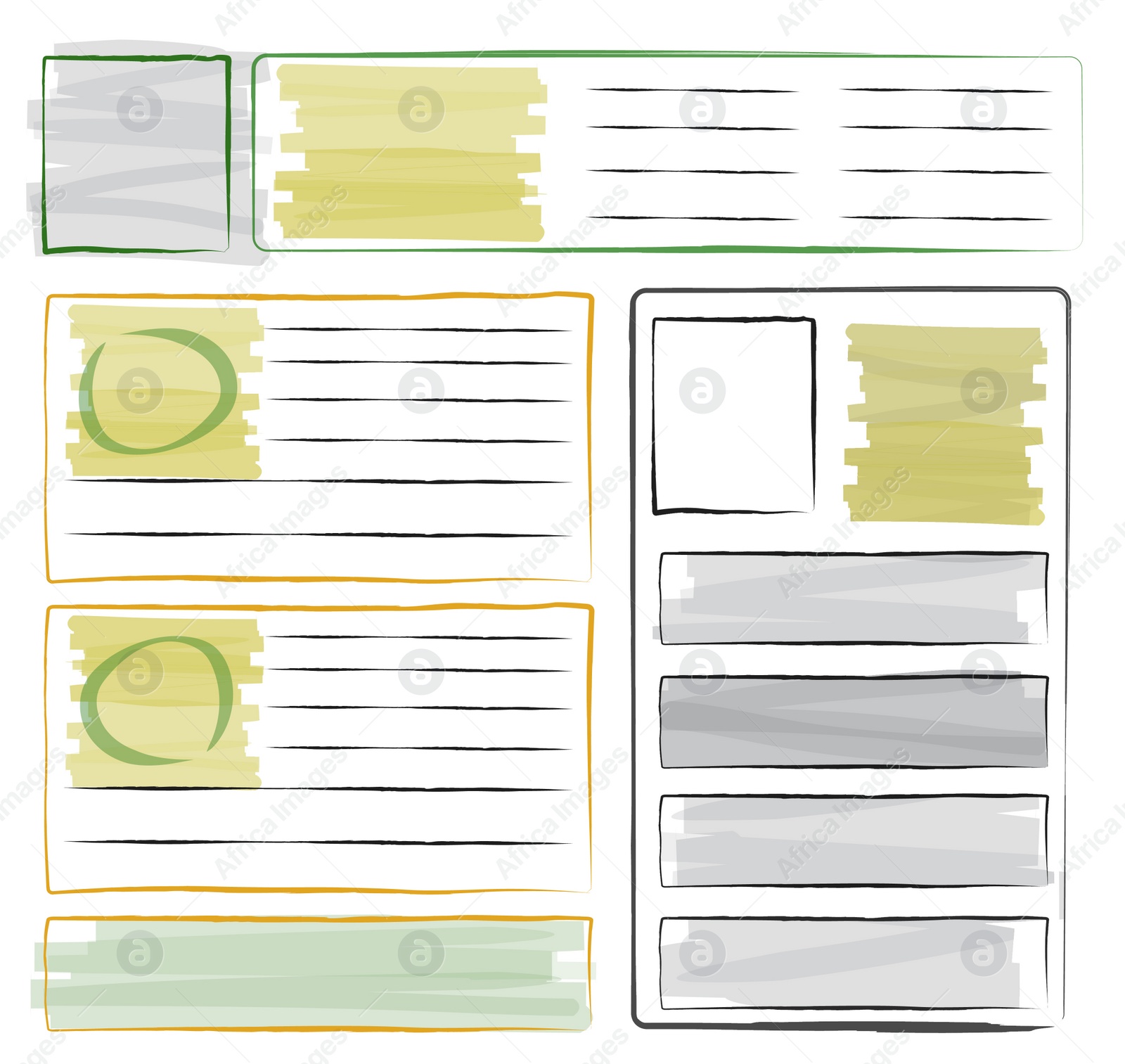 Illustration of Sketch of website planning and design, illustration